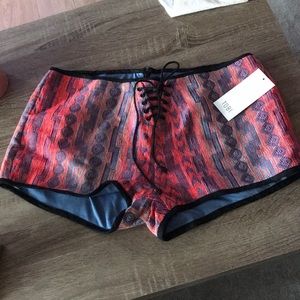 Summer Tie Up Neon Aztec Patterned Tobi Shorts